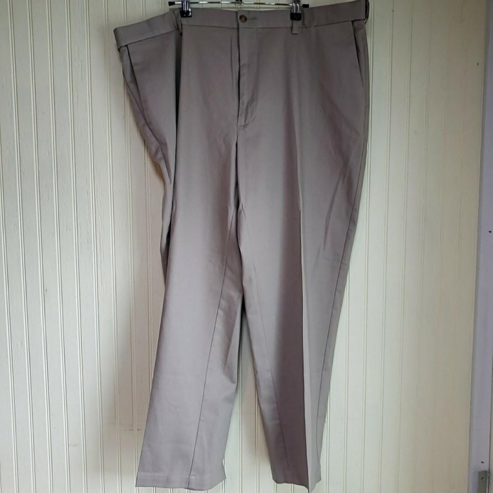 Berkley Jensen Pants Mens 42x29 Beige Classic Fit Iron Free Stretch Twill Khakis
